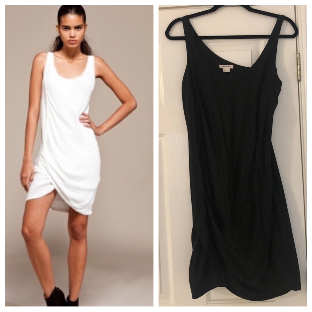 Black Helmut Lang dress with twist skirt detail